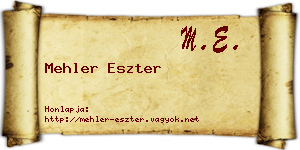 Mehler Eszter névjegykártya
